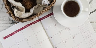 brown wicker basket on white table